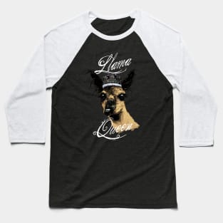 Llama Queen (Full Color) Baseball T-Shirt